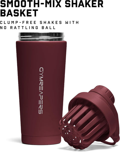 Stainless Steel Protein Shaker Bottle - Double Wall Insulated, Leak Proof, BPA-Free Metal Vacuum Blender Cup For Gym, Sports, Pre & Post-Workout Cold Hydration - 26 OZ (Black)