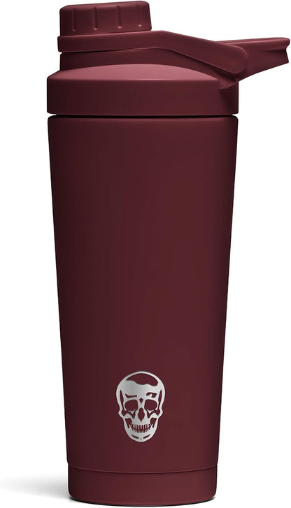 Stainless Steel Protein Shaker Bottle - Double Wall Insulated, Leak Proof, BPA-Free Metal Vacuum Blender Cup For Gym, Sports, Pre & Post-Workout Cold Hydration - 26 OZ (Black)