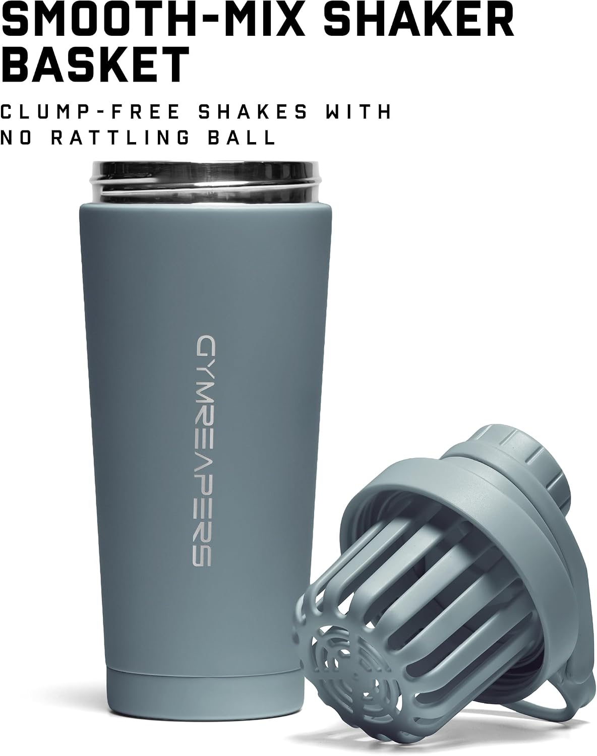 Stainless Steel Protein Shaker Bottle - Double Wall Insulated, Leak Proof, BPA-Free Metal Vacuum Blender Cup For Gym, Sports, Pre & Post-Workout Cold Hydration - 26 OZ (Black)