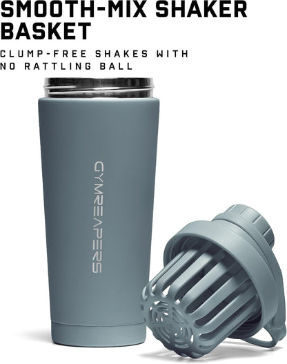 Stainless Steel Protein Shaker Bottle - Double Wall Insulated, Leak Proof, BPA-Free Metal Vacuum Blender Cup For Gym, Sports, Pre & Post-Workout Cold Hydration - 26 OZ (Black)