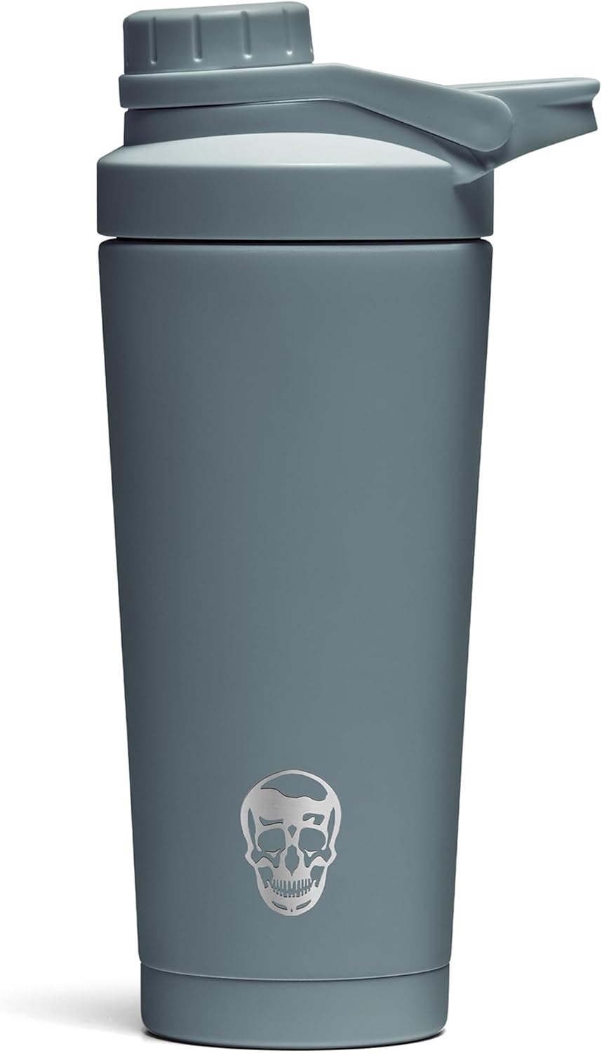 Stainless Steel Protein Shaker Bottle - Double Wall Insulated, Leak Proof, BPA-Free Metal Vacuum Blender Cup For Gym, Sports, Pre & Post-Workout Cold Hydration - 26 OZ (Black)