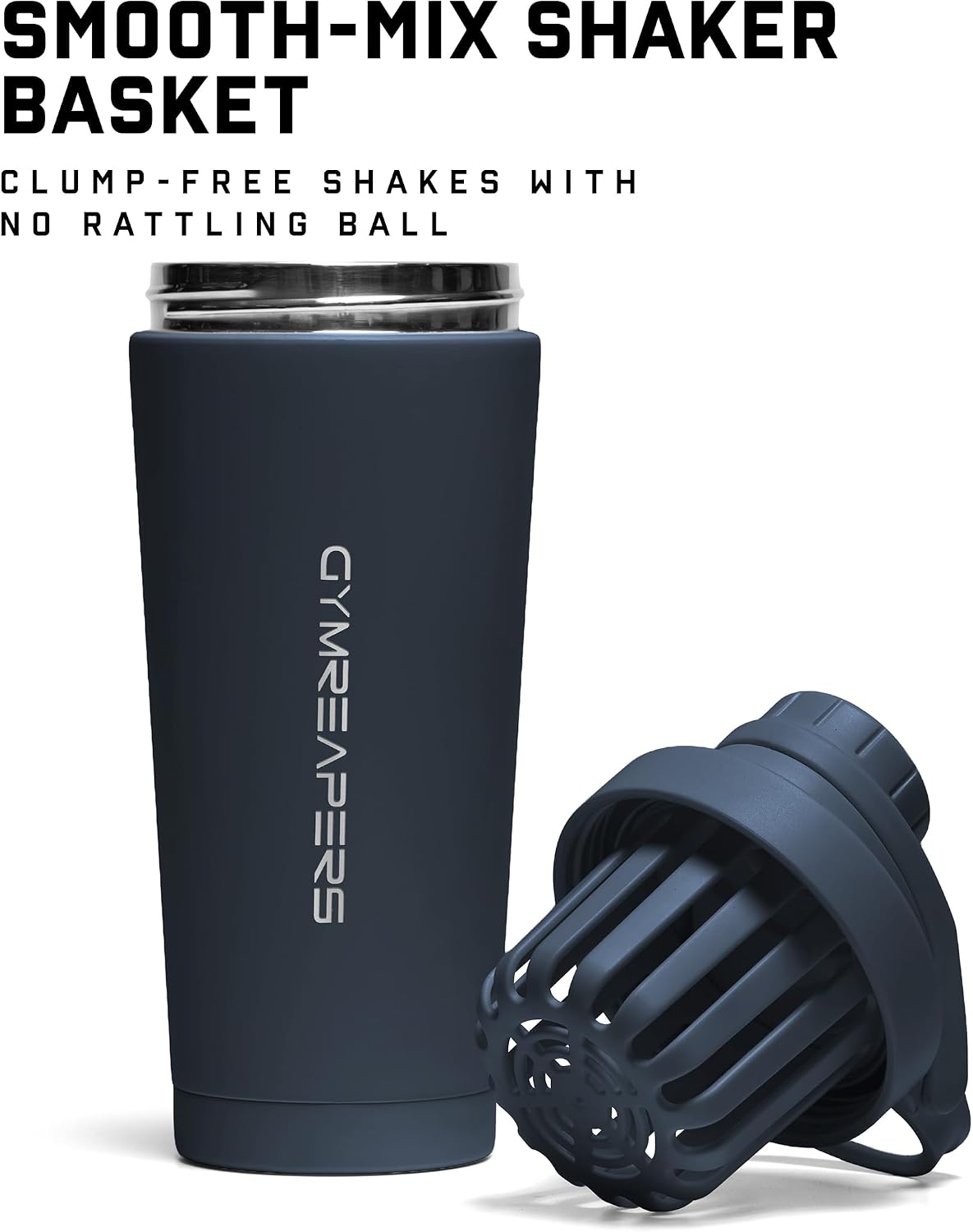 Stainless Steel Protein Shaker Bottle - Double Wall Insulated, Leak Proof, BPA-Free Metal Vacuum Blender Cup For Gym, Sports, Pre & Post-Workout Cold Hydration - 26 OZ (Black)