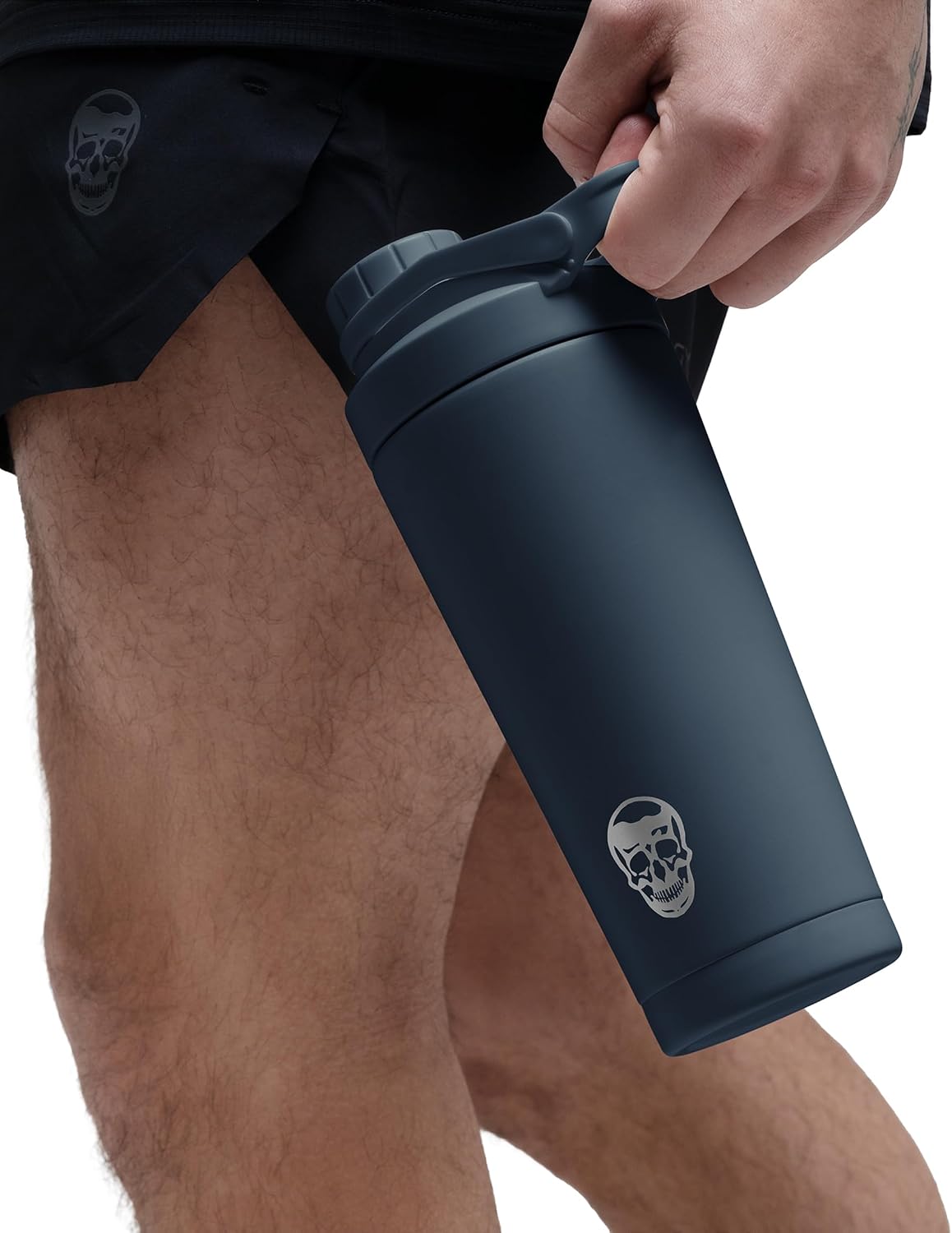 Stainless Steel Protein Shaker Bottle - Double Wall Insulated, Leak Proof, BPA-Free Metal Vacuum Blender Cup For Gym, Sports, Pre & Post-Workout Cold Hydration - 26 OZ (Black)