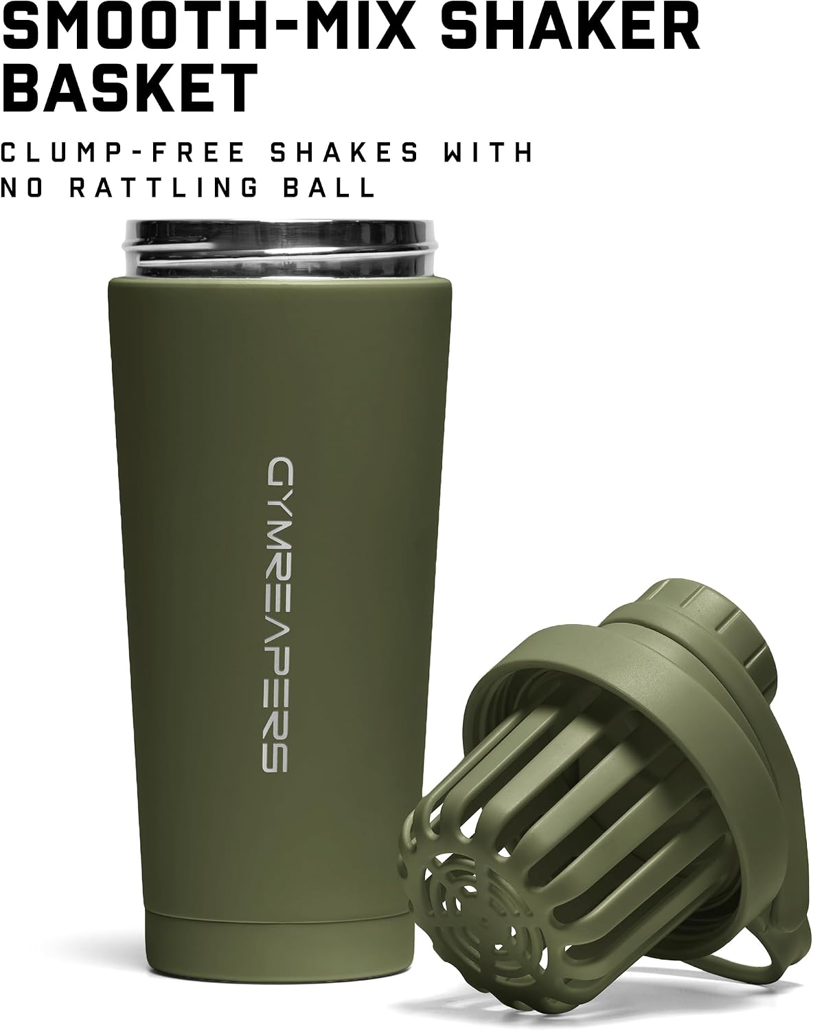 Stainless Steel Protein Shaker Bottle - Double Wall Insulated, Leak Proof, BPA-Free Metal Vacuum Blender Cup For Gym, Sports, Pre & Post-Workout Cold Hydration - 26 OZ (Black)