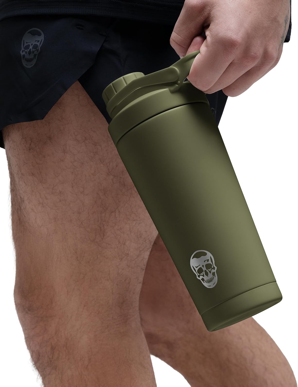 Stainless Steel Protein Shaker Bottle - Double Wall Insulated, Leak Proof, BPA-Free Metal Vacuum Blender Cup For Gym, Sports, Pre & Post-Workout Cold Hydration - 26 OZ (Black)