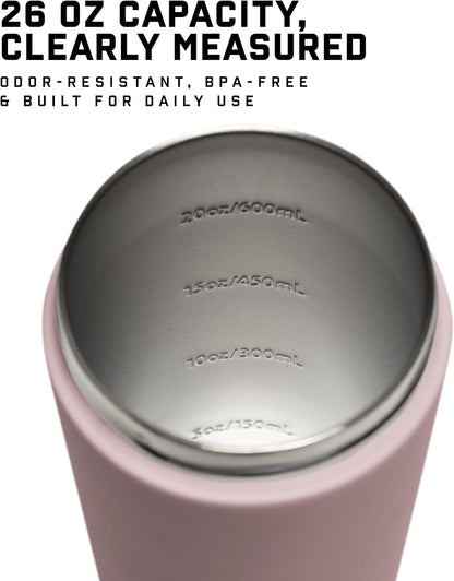 Stainless Steel Protein Shaker Bottle - Double Wall Insulated, Leak Proof, BPA-Free Metal Vacuum Blender Cup For Gym, Sports, Pre & Post-Workout Cold Hydration - 26 OZ (Black)
