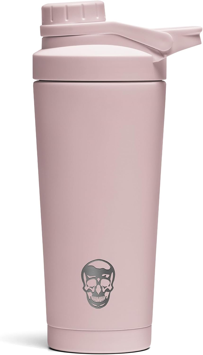 Stainless Steel Protein Shaker Bottle - Double Wall Insulated, Leak Proof, BPA-Free Metal Vacuum Blender Cup For Gym, Sports, Pre & Post-Workout Cold Hydration - 26 OZ (Black)