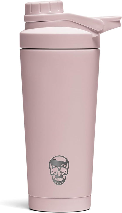 Stainless Steel Protein Shaker Bottle - Double Wall Insulated, Leak Proof, BPA-Free Metal Vacuum Blender Cup For Gym, Sports, Pre & Post-Workout Cold Hydration - 26 OZ (Black)