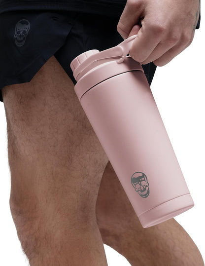 Stainless Steel Protein Shaker Bottle - Double Wall Insulated, Leak Proof, BPA-Free Metal Vacuum Blender Cup For Gym, Sports, Pre & Post-Workout Cold Hydration - 26 OZ (Black)