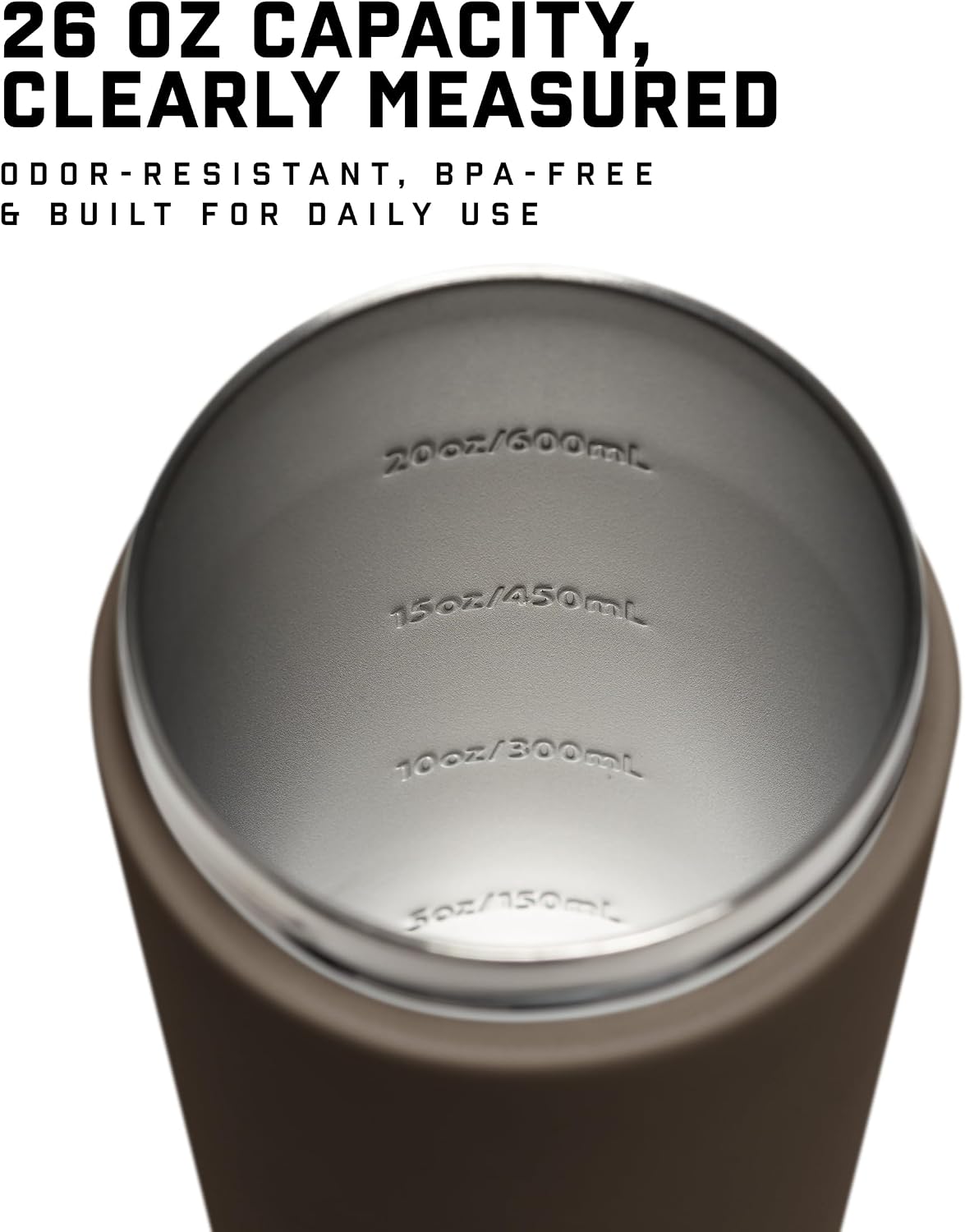 Stainless Steel Protein Shaker Bottle - Double Wall Insulated, Leak Proof, BPA-Free Metal Vacuum Blender Cup For Gym, Sports, Pre & Post-Workout Cold Hydration - 26 OZ (Black)