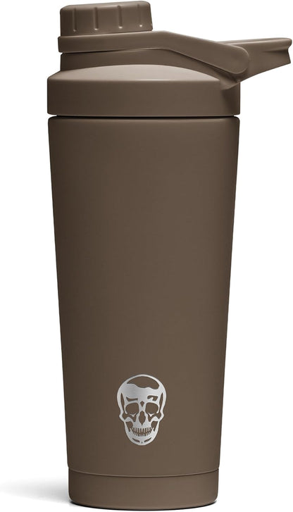 Stainless Steel Protein Shaker Bottle - Double Wall Insulated, Leak Proof, BPA-Free Metal Vacuum Blender Cup For Gym, Sports, Pre & Post-Workout Cold Hydration - 26 OZ (Black)