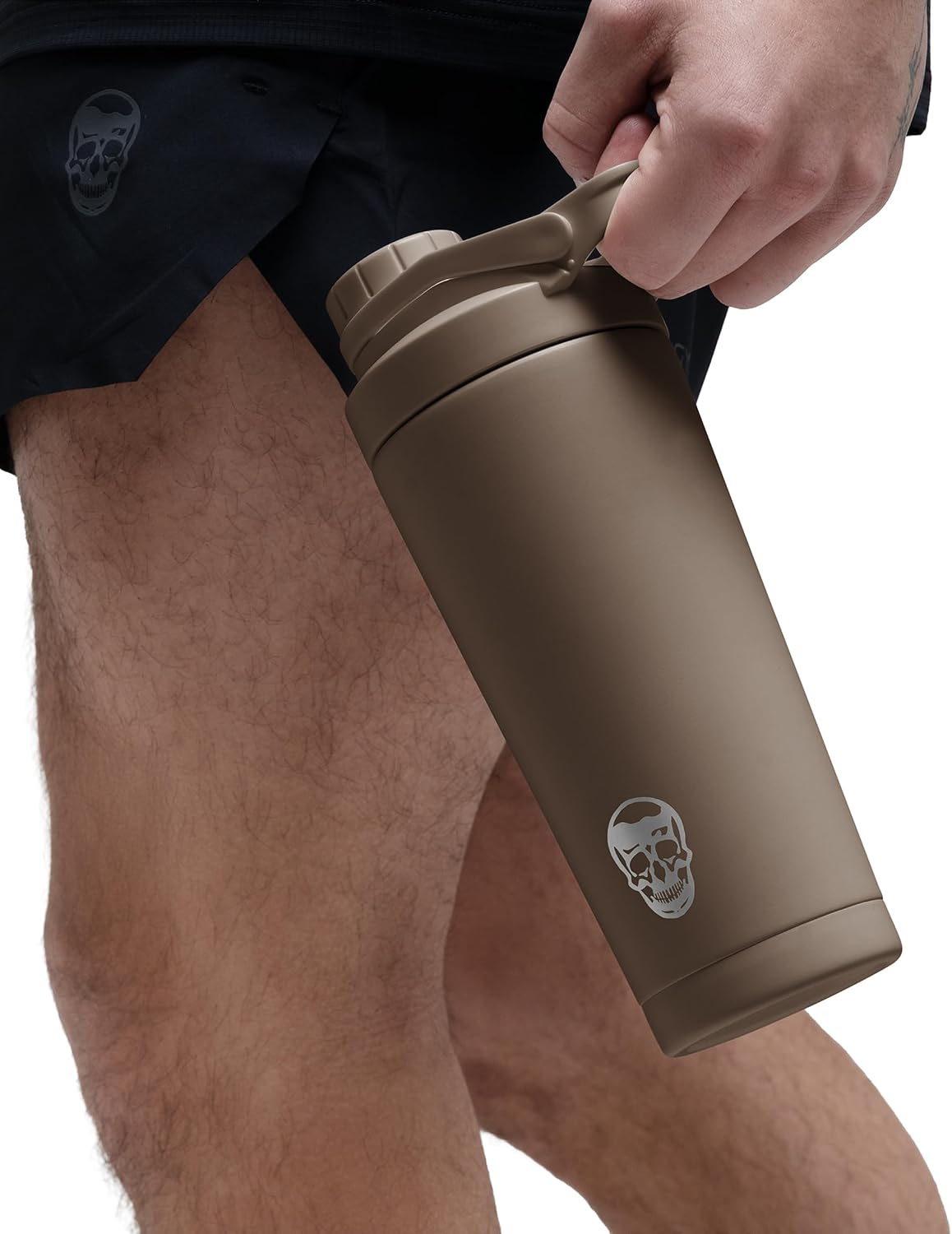 Stainless Steel Protein Shaker Bottle - Double Wall Insulated, Leak Proof, BPA-Free Metal Vacuum Blender Cup For Gym, Sports, Pre & Post-Workout Cold Hydration - 26 OZ (Black)