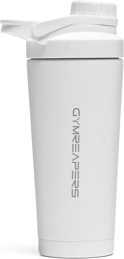Stainless Steel Protein Shaker Bottle - Double Wall Insulated, Leak Proof, BPA-Free Metal Vacuum Blender Cup For Gym, Sports, Pre & Post-Workout Cold Hydration - 26 OZ (Black)