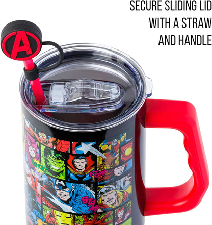 Batman I am Batman Quote, Stainless Steel Tumbler, 40oz | Includes Handle, Double Walled, Straw, Fits in Cup Holder, 1.18 Liters