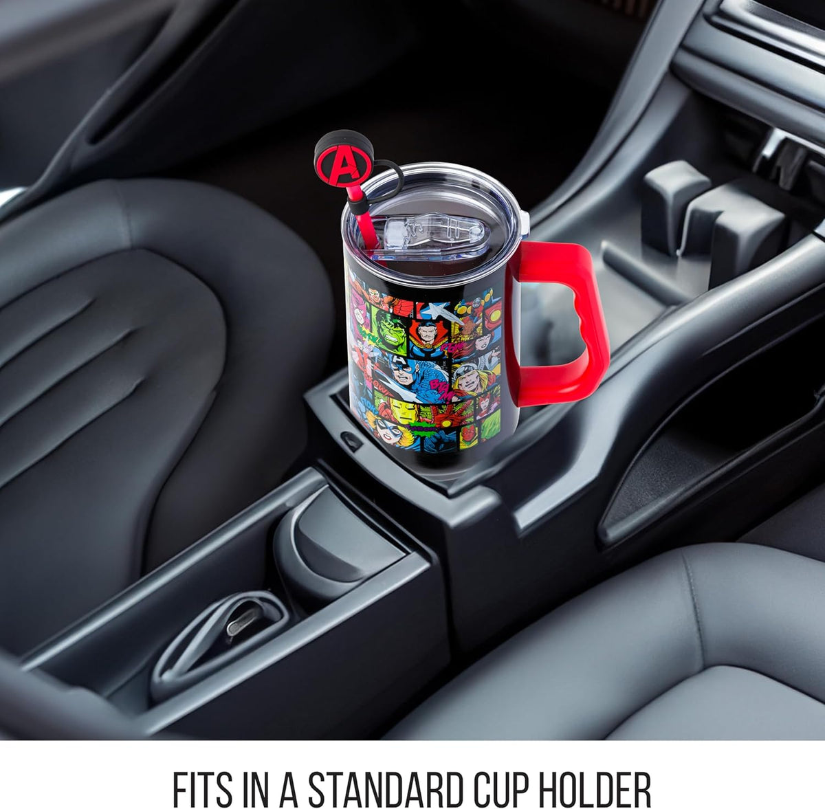 Batman I am Batman Quote, Stainless Steel Tumbler, 40oz | Includes Handle, Double Walled, Straw, Fits in Cup Holder, 1.18 Liters