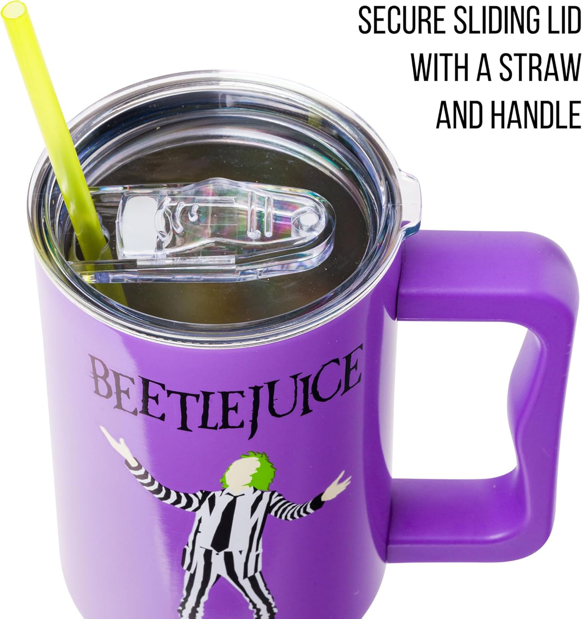 Batman I am Batman Quote, Stainless Steel Tumbler, 40oz | Includes Handle, Double Walled, Straw, Fits in Cup Holder, 1.18 Liters