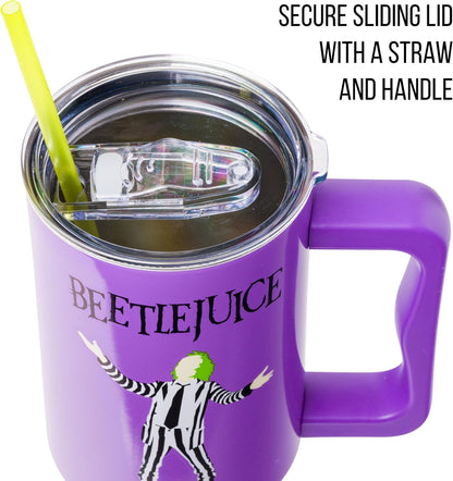 Batman I am Batman Quote, Stainless Steel Tumbler, 40oz | Includes Handle, Double Walled, Straw, Fits in Cup Holder, 1.18 Liters