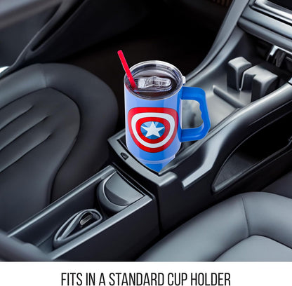 Batman I am Batman Quote, Stainless Steel Tumbler, 40oz | Includes Handle, Double Walled, Straw, Fits in Cup Holder, 1.18 Liters
