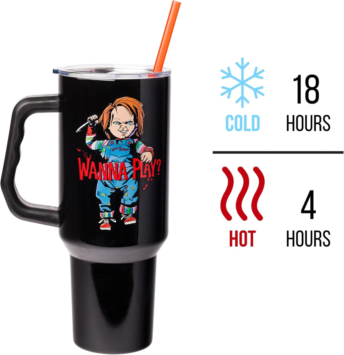 Batman I am Batman Quote, Stainless Steel Tumbler, 40oz | Includes Handle, Double Walled, Straw, Fits in Cup Holder, 1.18 Liters