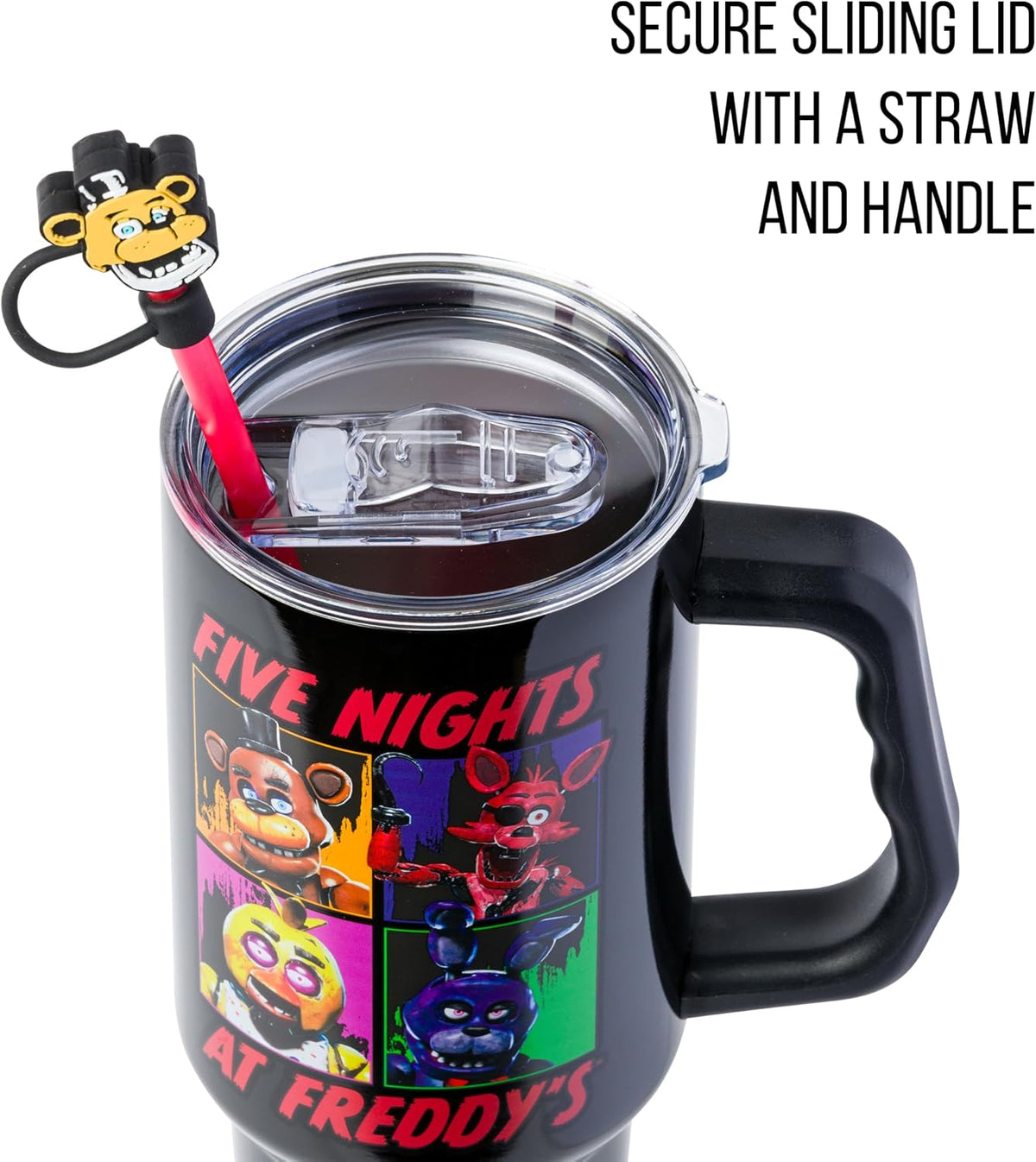 Batman I am Batman Quote, Stainless Steel Tumbler, 40oz | Includes Handle, Double Walled, Straw, Fits in Cup Holder, 1.18 Liters
