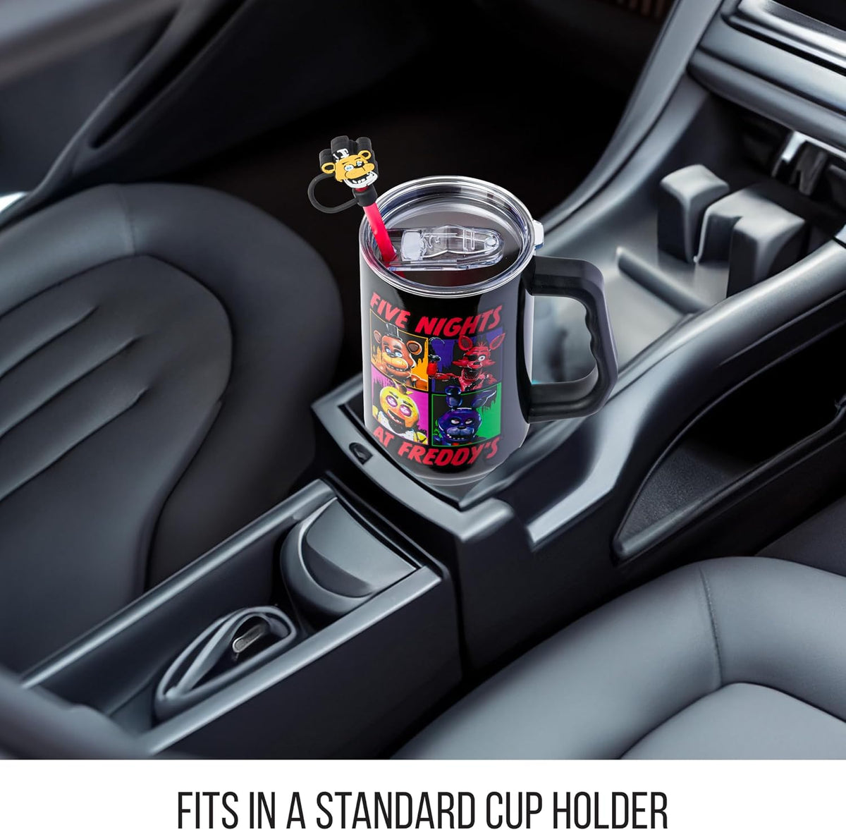 Batman I am Batman Quote, Stainless Steel Tumbler, 40oz | Includes Handle, Double Walled, Straw, Fits in Cup Holder, 1.18 Liters