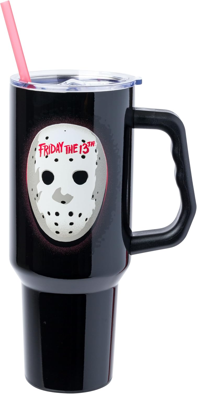 Batman I am Batman Quote, Stainless Steel Tumbler, 40oz | Includes Handle, Double Walled, Straw, Fits in Cup Holder, 1.18 Liters
