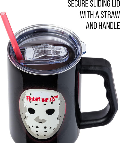 Batman I am Batman Quote, Stainless Steel Tumbler, 40oz | Includes Handle, Double Walled, Straw, Fits in Cup Holder, 1.18 Liters
