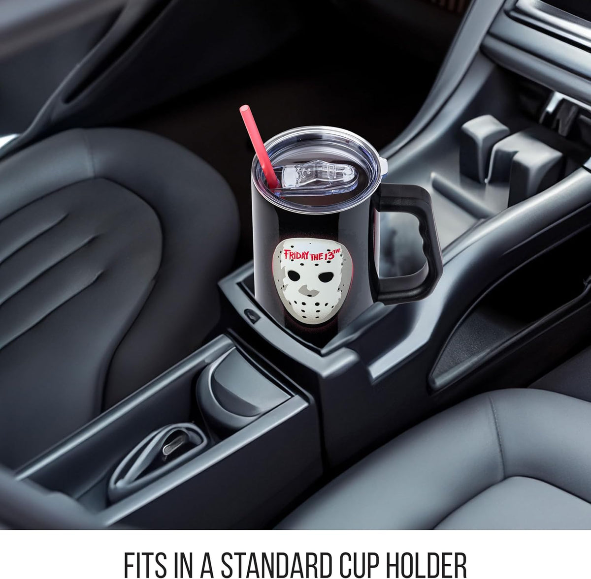 Batman I am Batman Quote, Stainless Steel Tumbler, 40oz | Includes Handle, Double Walled, Straw, Fits in Cup Holder, 1.18 Liters
