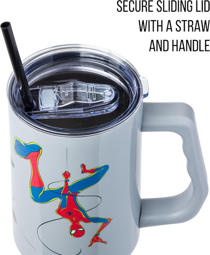 Batman I am Batman Quote, Stainless Steel Tumbler, 40oz | Includes Handle, Double Walled, Straw, Fits in Cup Holder, 1.18 Liters