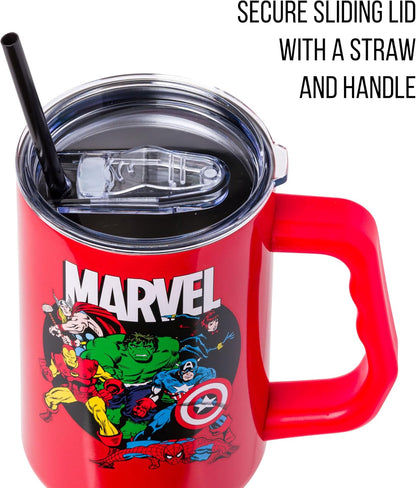 Batman I am Batman Quote, Stainless Steel Tumbler, 40oz | Includes Handle, Double Walled, Straw, Fits in Cup Holder, 1.18 Liters
