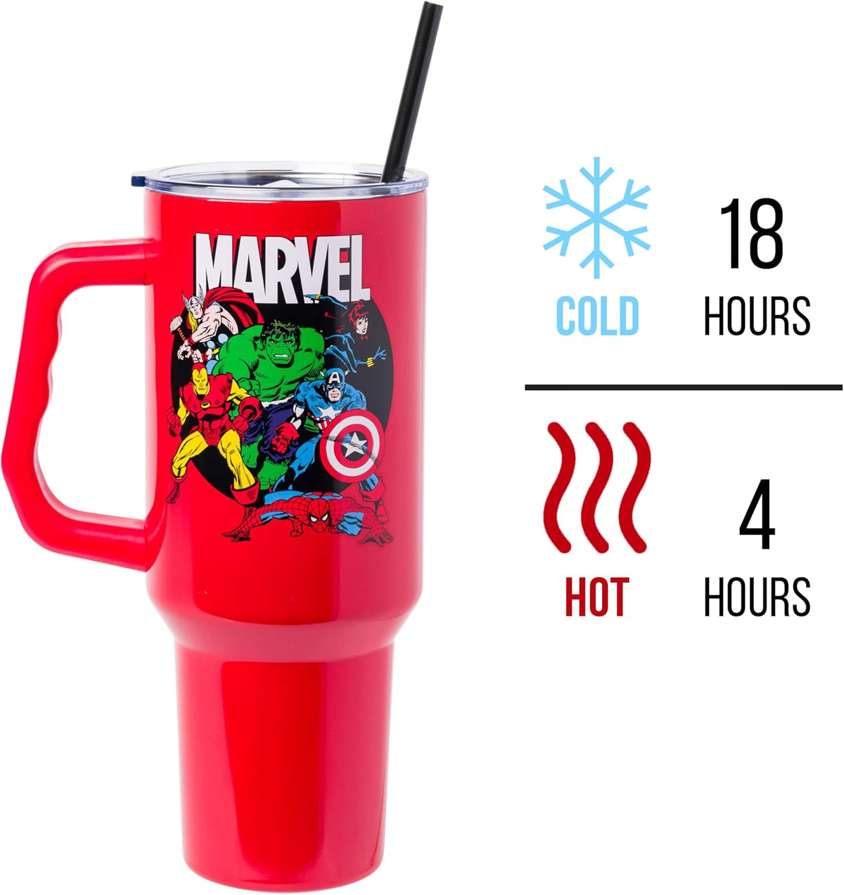Batman I am Batman Quote, Stainless Steel Tumbler, 40oz | Includes Handle, Double Walled, Straw, Fits in Cup Holder, 1.18 Liters