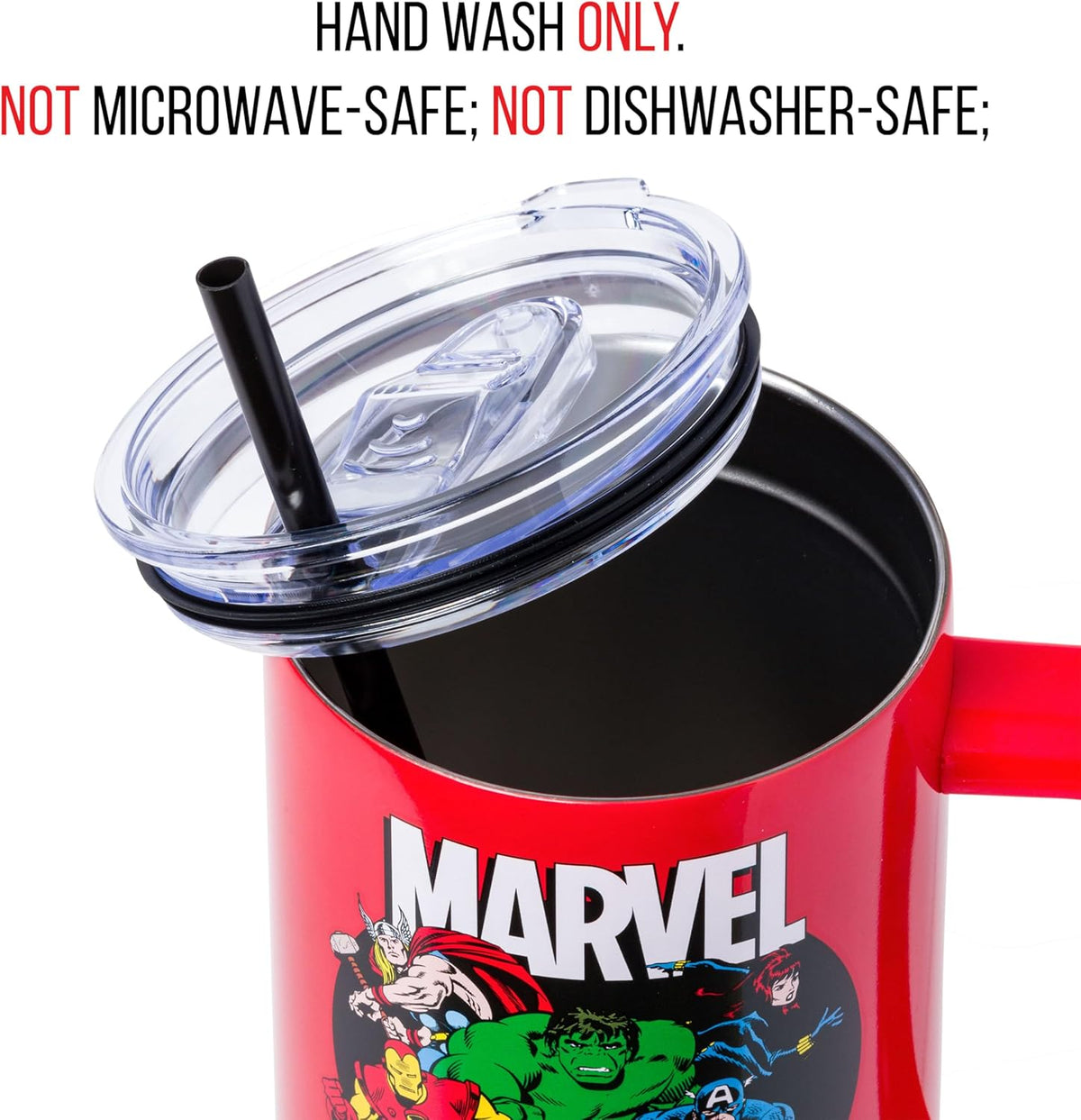 Batman I am Batman Quote, Stainless Steel Tumbler, 40oz | Includes Handle, Double Walled, Straw, Fits in Cup Holder, 1.18 Liters