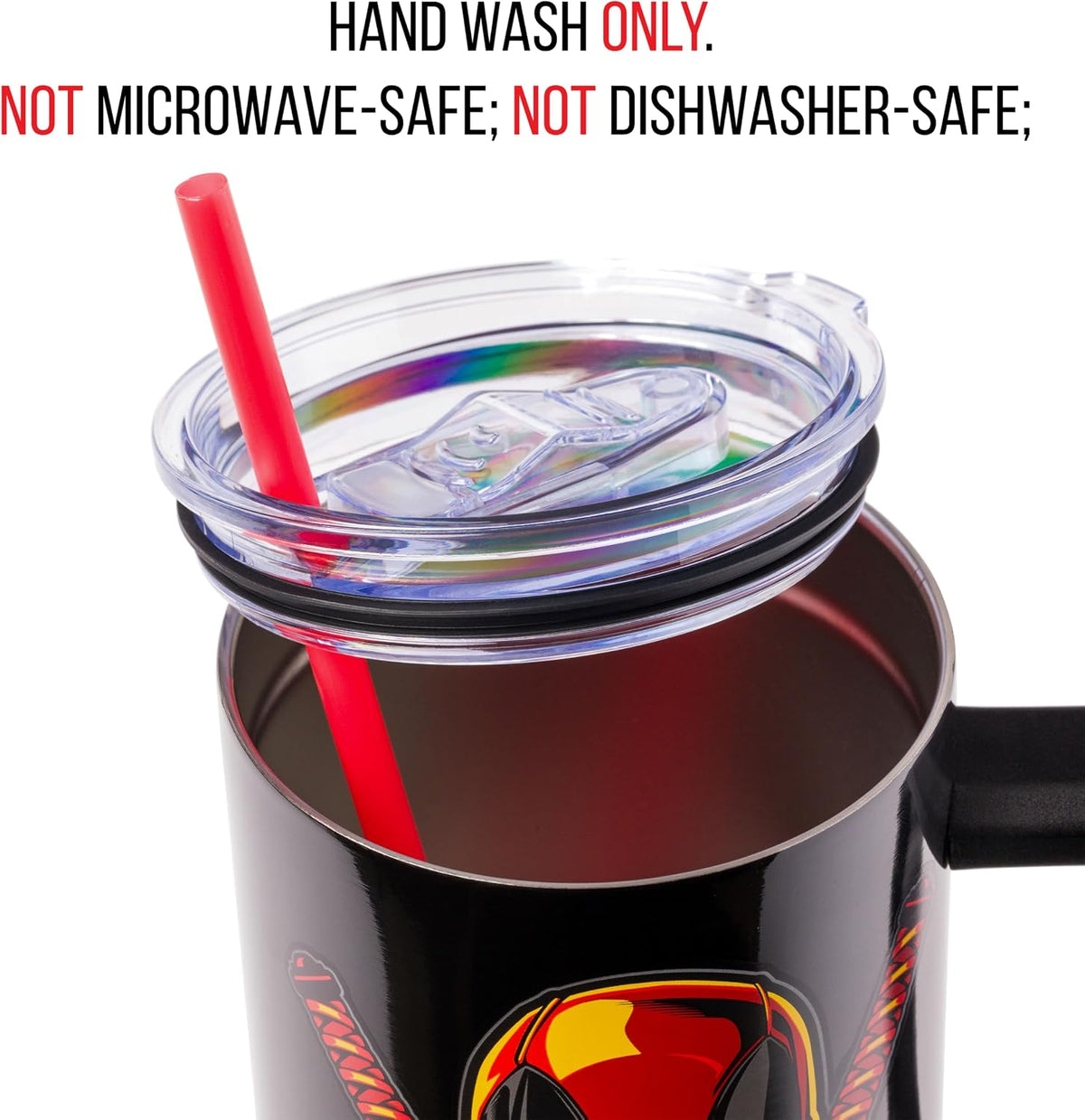 Batman I am Batman Quote, Stainless Steel Tumbler, 40oz | Includes Handle, Double Walled, Straw, Fits in Cup Holder, 1.18 Liters