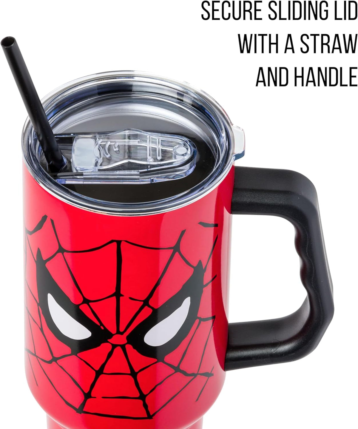 Batman I am Batman Quote, Stainless Steel Tumbler, 40oz | Includes Handle, Double Walled, Straw, Fits in Cup Holder, 1.18 Liters