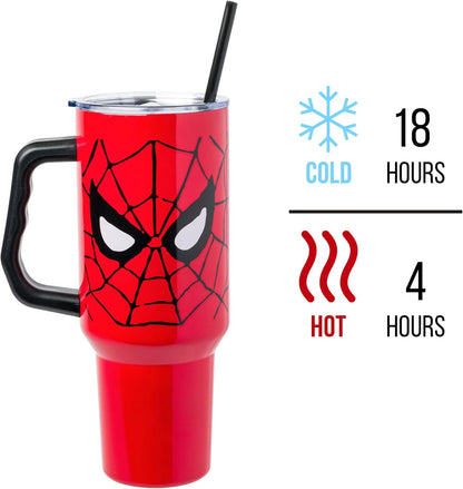 Batman I am Batman Quote, Stainless Steel Tumbler, 40oz | Includes Handle, Double Walled, Straw, Fits in Cup Holder, 1.18 Liters