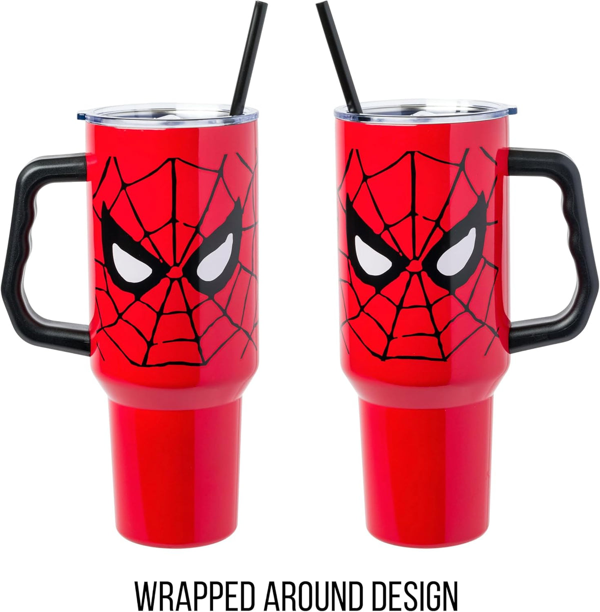 Batman I am Batman Quote, Stainless Steel Tumbler, 40oz | Includes Handle, Double Walled, Straw, Fits in Cup Holder, 1.18 Liters