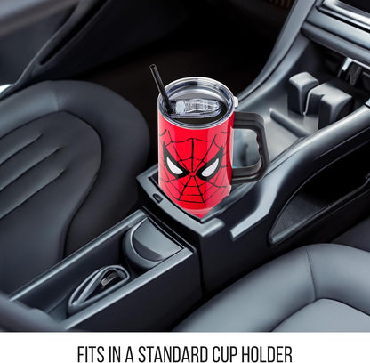 Batman I am Batman Quote, Stainless Steel Tumbler, 40oz | Includes Handle, Double Walled, Straw, Fits in Cup Holder, 1.18 Liters
