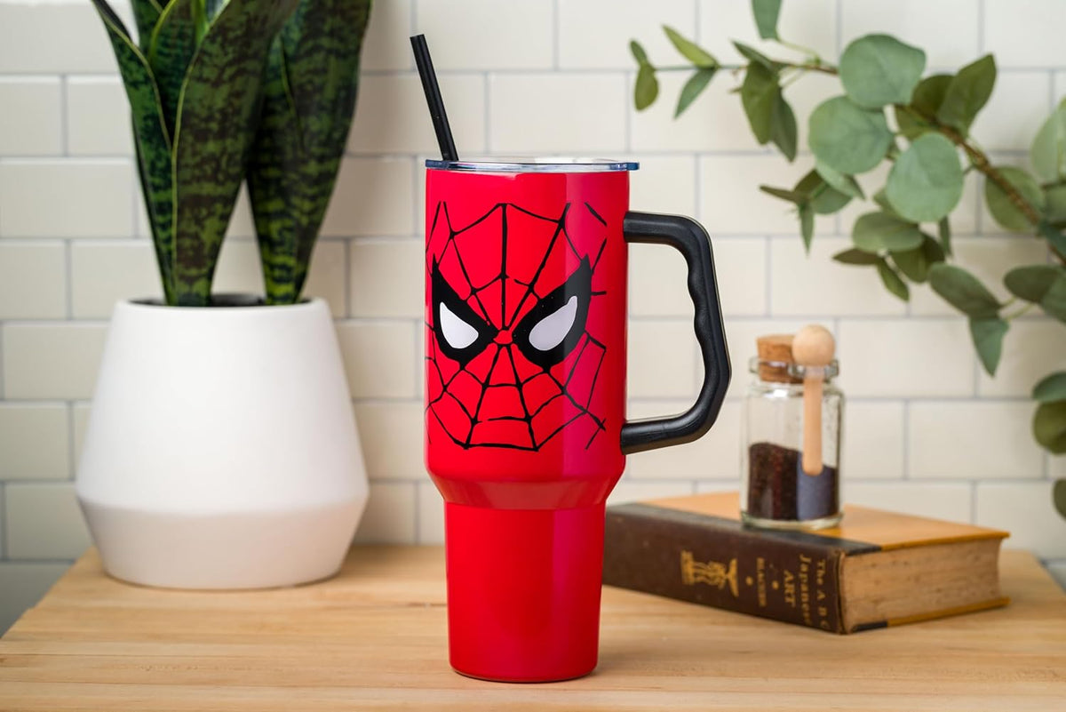 Batman I am Batman Quote, Stainless Steel Tumbler, 40oz | Includes Handle, Double Walled, Straw, Fits in Cup Holder, 1.18 Liters