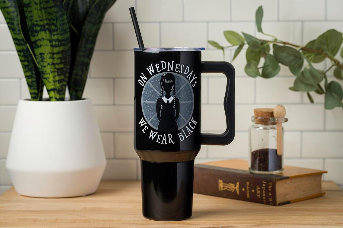 Batman I am Batman Quote, Stainless Steel Tumbler, 40oz | Includes Handle, Double Walled, Straw, Fits in Cup Holder, 1.18 Liters