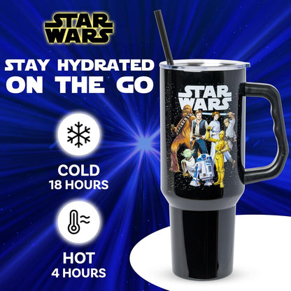 Batman I am Batman Quote, Stainless Steel Tumbler, 40oz | Includes Handle, Double Walled, Straw, Fits in Cup Holder, 1.18 Liters