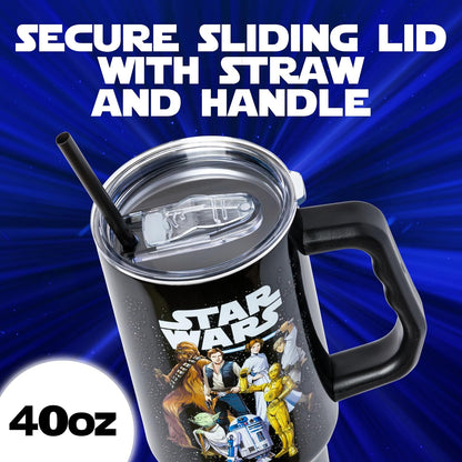 Batman I am Batman Quote, Stainless Steel Tumbler, 40oz | Includes Handle, Double Walled, Straw, Fits in Cup Holder, 1.18 Liters