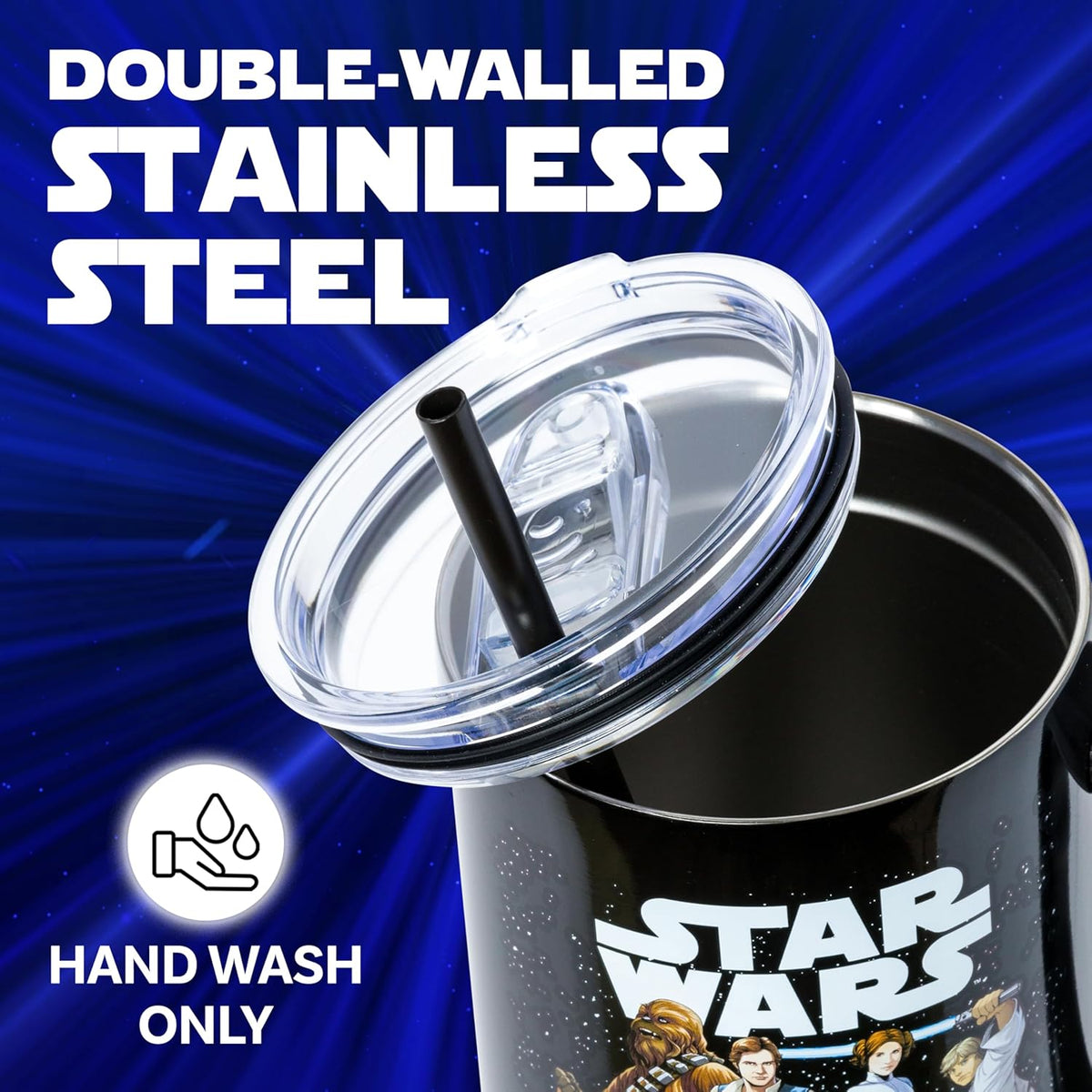 Batman I am Batman Quote, Stainless Steel Tumbler, 40oz | Includes Handle, Double Walled, Straw, Fits in Cup Holder, 1.18 Liters