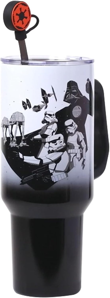 Batman I am Batman Quote, Stainless Steel Tumbler, 40oz | Includes Handle, Double Walled, Straw, Fits in Cup Holder, 1.18 Liters