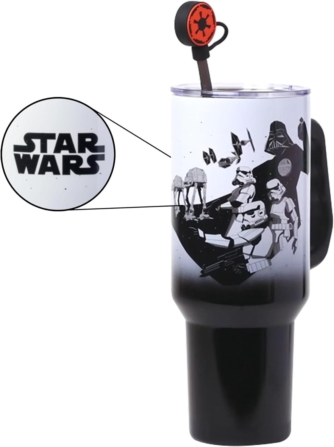 Batman I am Batman Quote, Stainless Steel Tumbler, 40oz | Includes Handle, Double Walled, Straw, Fits in Cup Holder, 1.18 Liters