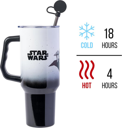 Batman I am Batman Quote, Stainless Steel Tumbler, 40oz | Includes Handle, Double Walled, Straw, Fits in Cup Holder, 1.18 Liters