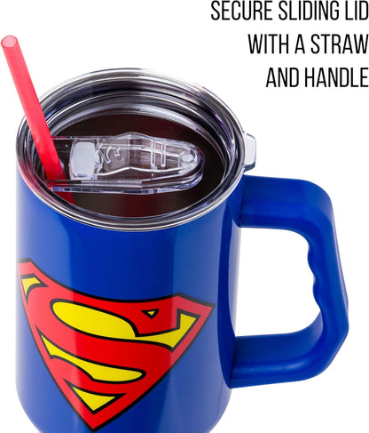 Batman I am Batman Quote, Stainless Steel Tumbler, 40oz | Includes Handle, Double Walled, Straw, Fits in Cup Holder, 1.18 Liters