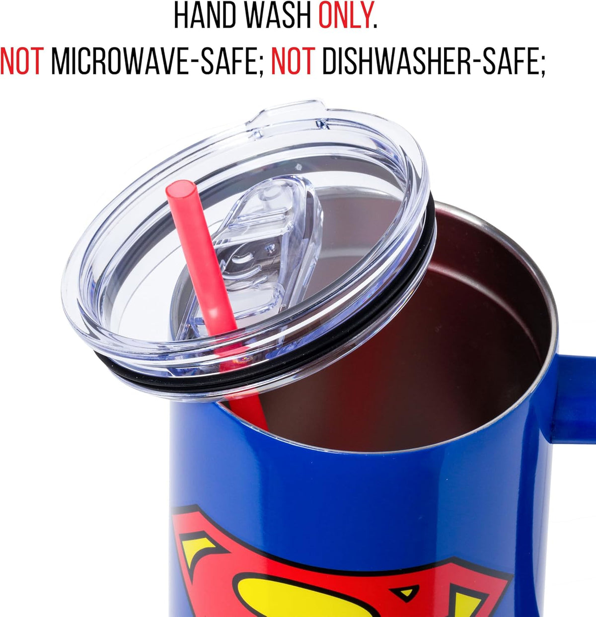 Batman I am Batman Quote, Stainless Steel Tumbler, 40oz | Includes Handle, Double Walled, Straw, Fits in Cup Holder, 1.18 Liters