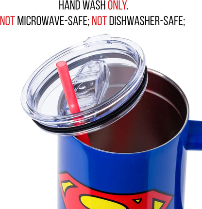Batman I am Batman Quote, Stainless Steel Tumbler, 40oz | Includes Handle, Double Walled, Straw, Fits in Cup Holder, 1.18 Liters