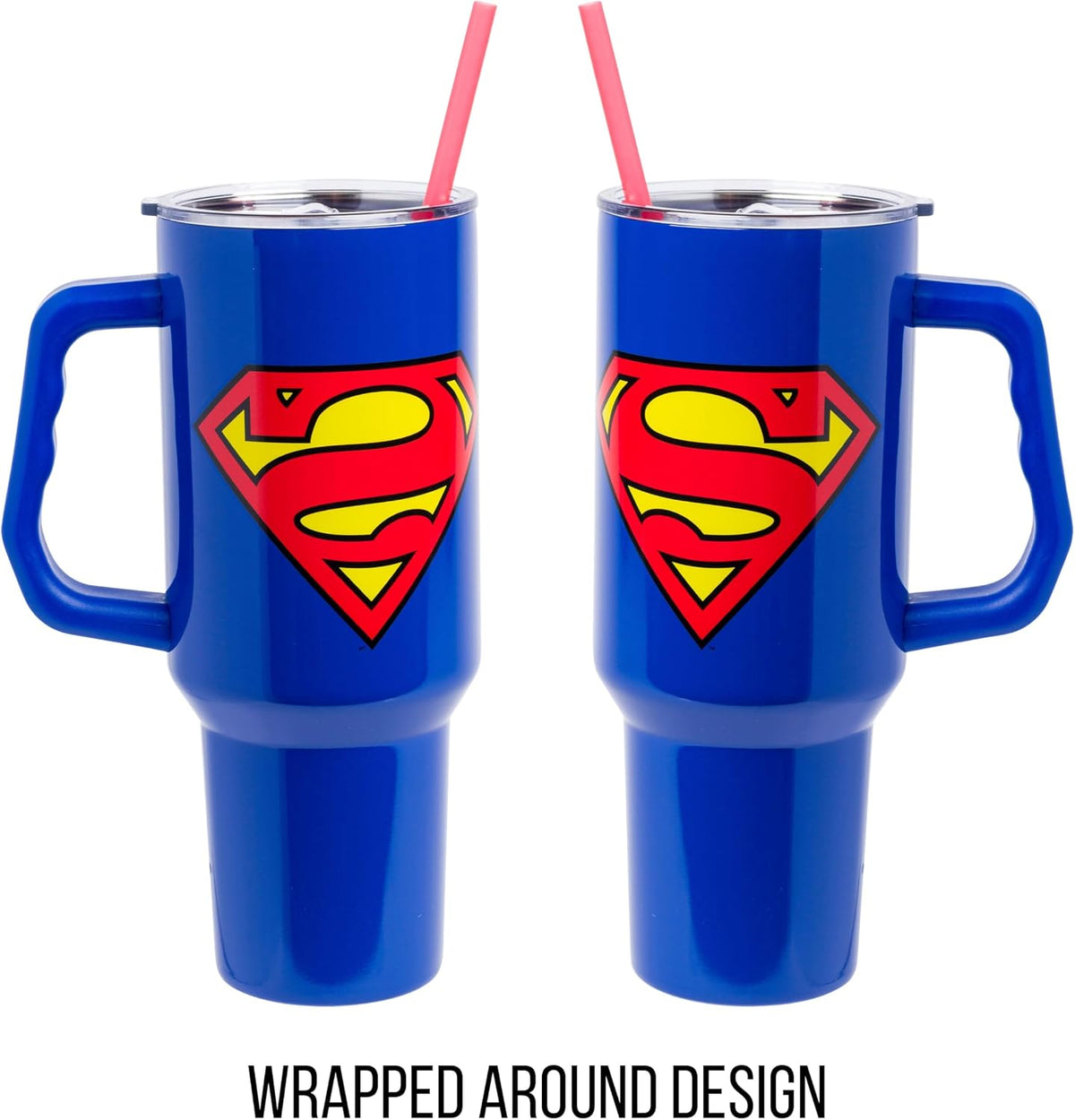 Batman I am Batman Quote, Stainless Steel Tumbler, 40oz | Includes Handle, Double Walled, Straw, Fits in Cup Holder, 1.18 Liters