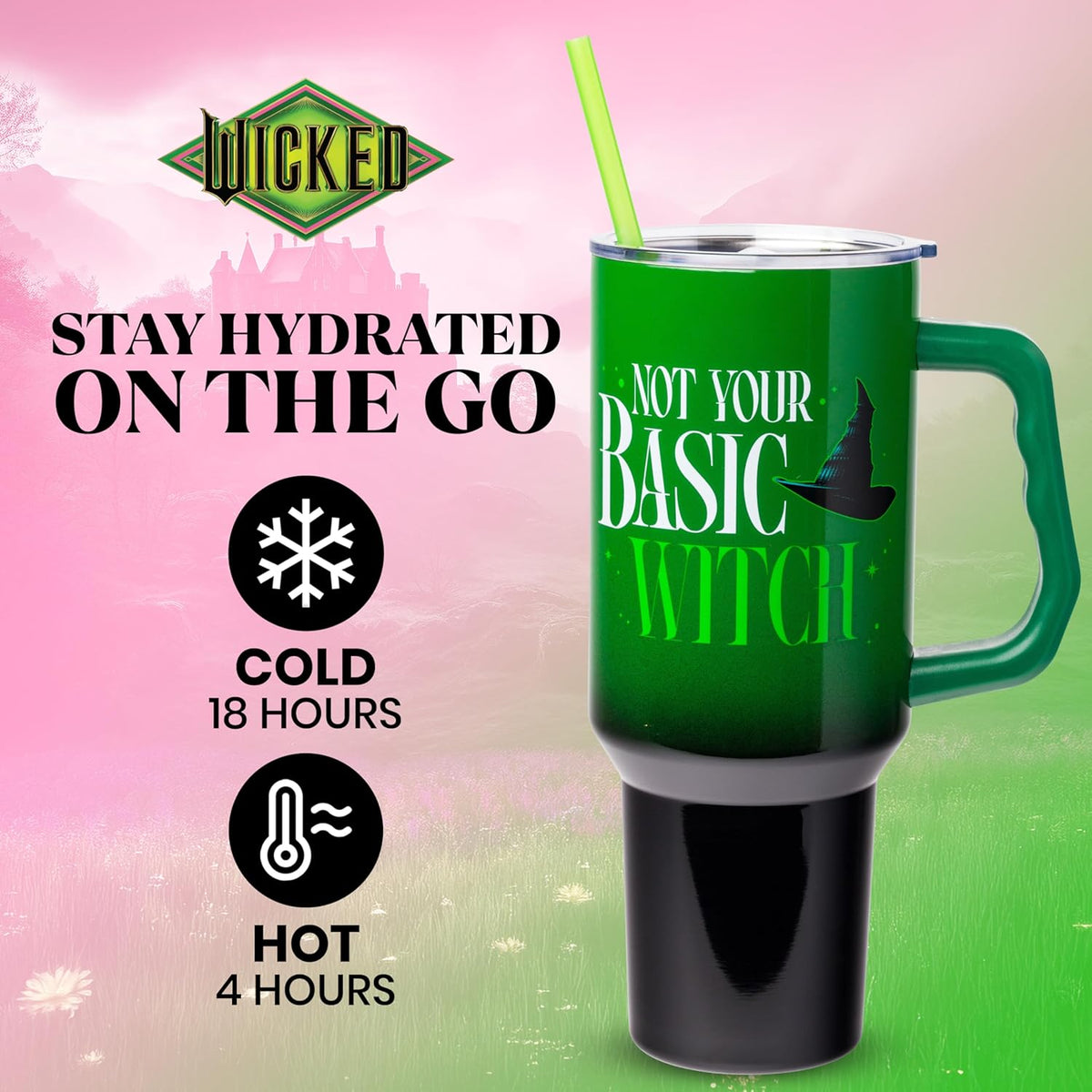 Batman I am Batman Quote, Stainless Steel Tumbler, 40oz | Includes Handle, Double Walled, Straw, Fits in Cup Holder, 1.18 Liters